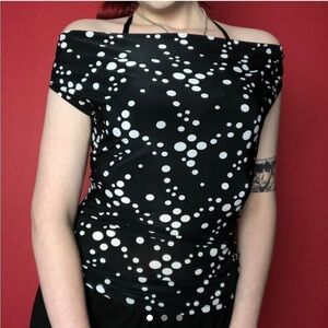 Polka dot top 🖤🤍​​​​​​​​​​​​​​​​​​​​​​​​
